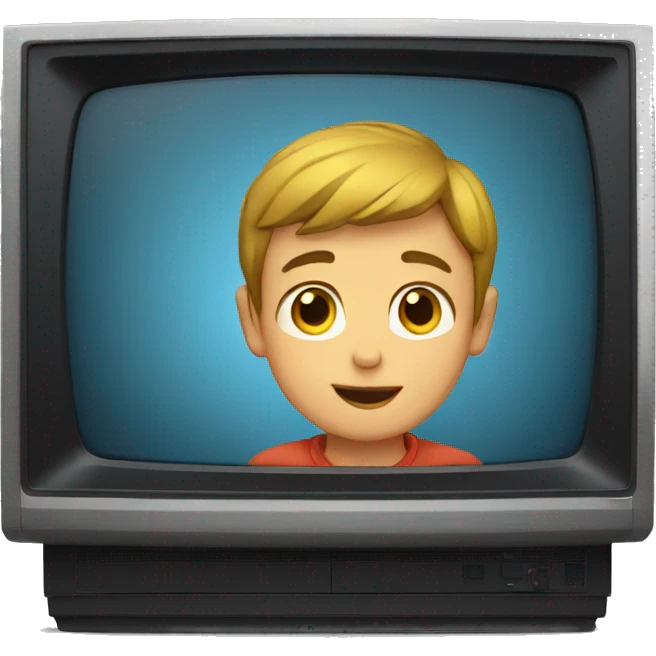 Boy sitting in the front of TV emoji