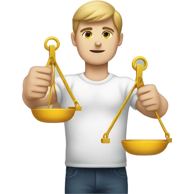 someone holding weighing scales in each hand emoji