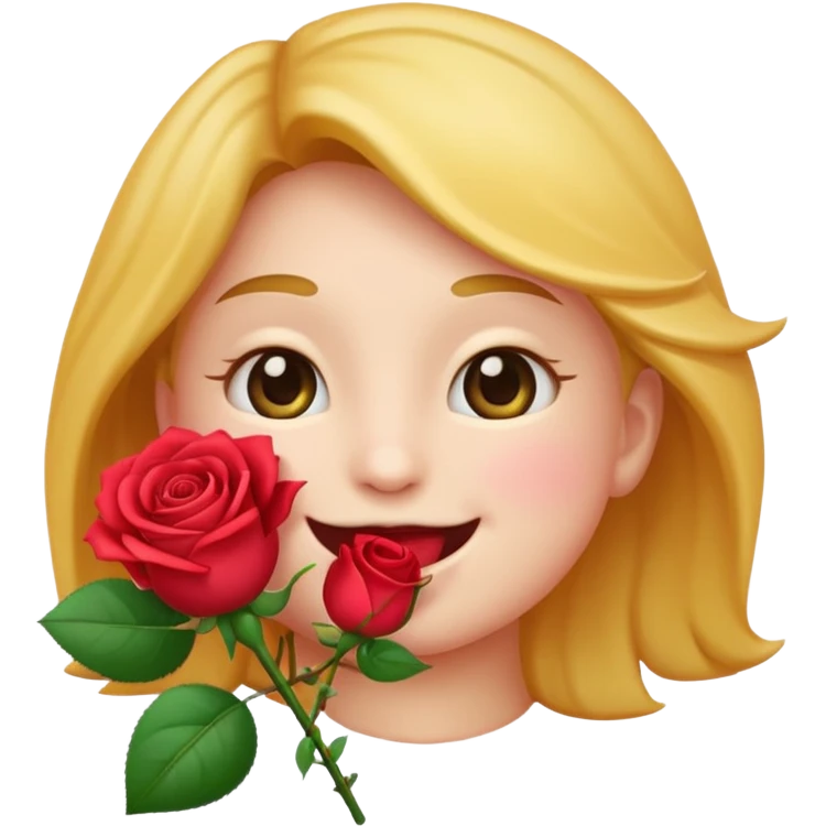 Create emoji that holding Rose's in his mouth emoji