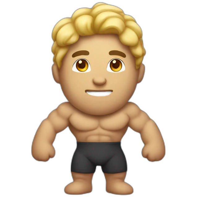 a buff man in a pikcle costume emoji