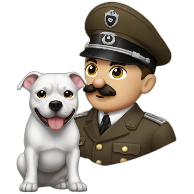 adolf hitler petting a pitbull emoji