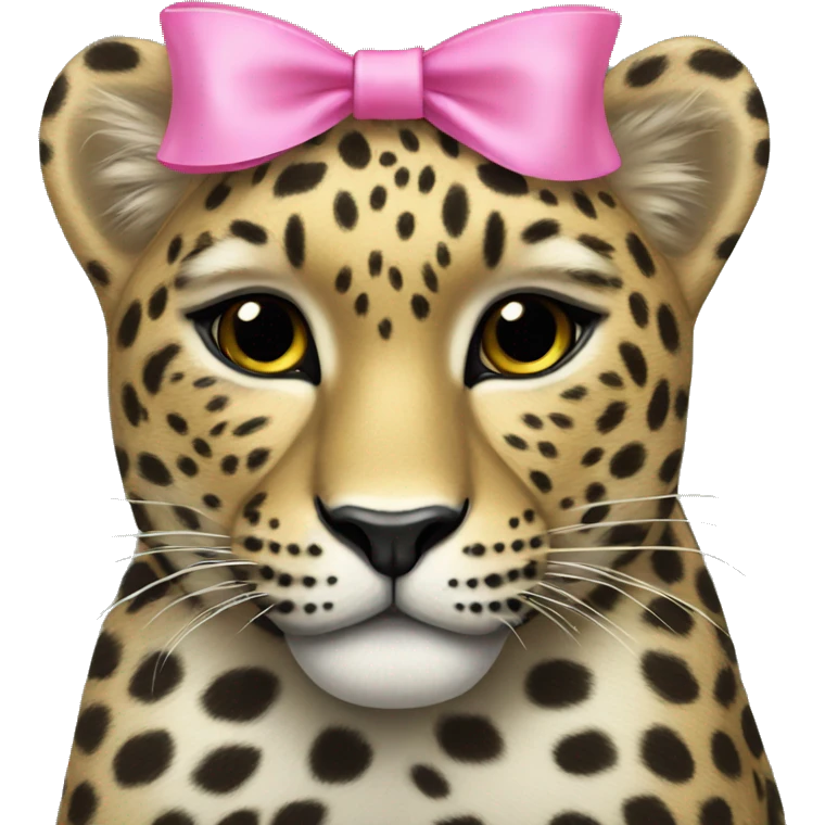 leopard with pink bow emoji