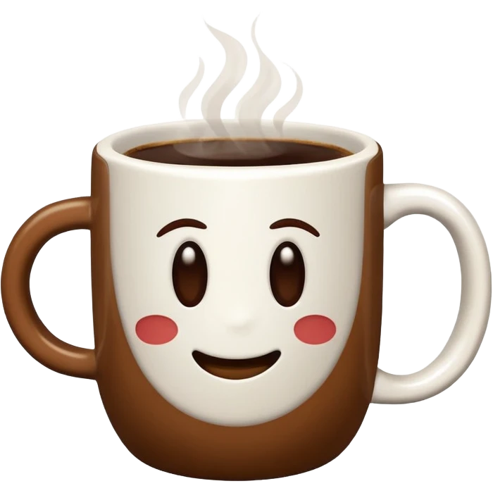Coffee Mug with coffee bean symbol emoji
