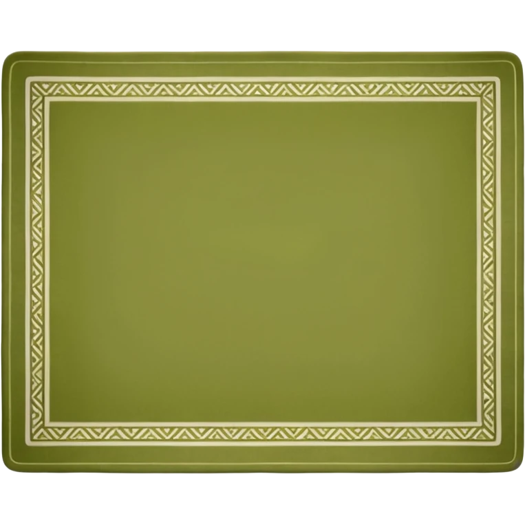 An olive green, long, tiled, top view of a place mat like the one in the image.  emoji