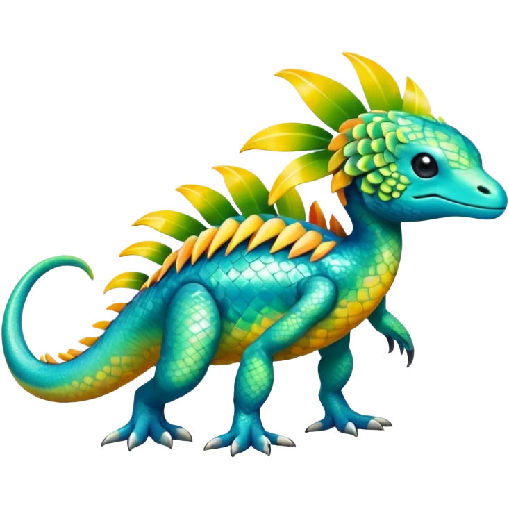 Shiny Exotic Tropical Pokémon-Fakémon-hybrid-creature (full body) emoji
