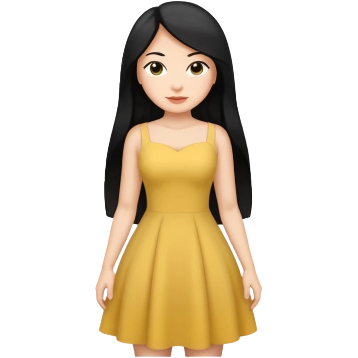 person with long black hair and big butt emoji