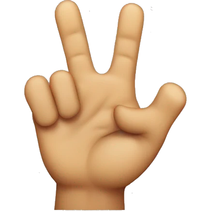 shy emoji but touches his middle fingers instead of index fingers emoji
