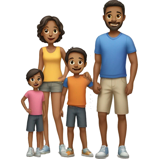 Large family of 3 sons and 1 daughter emoji