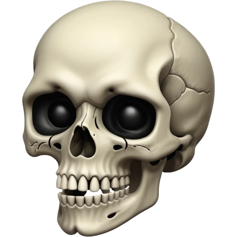 A skull that is dark depressing and under saturated make him creepy and scary but also cursed and his jaw is like uncanny long but not too long that it’s like monster long like impressive human achieveable long emoji