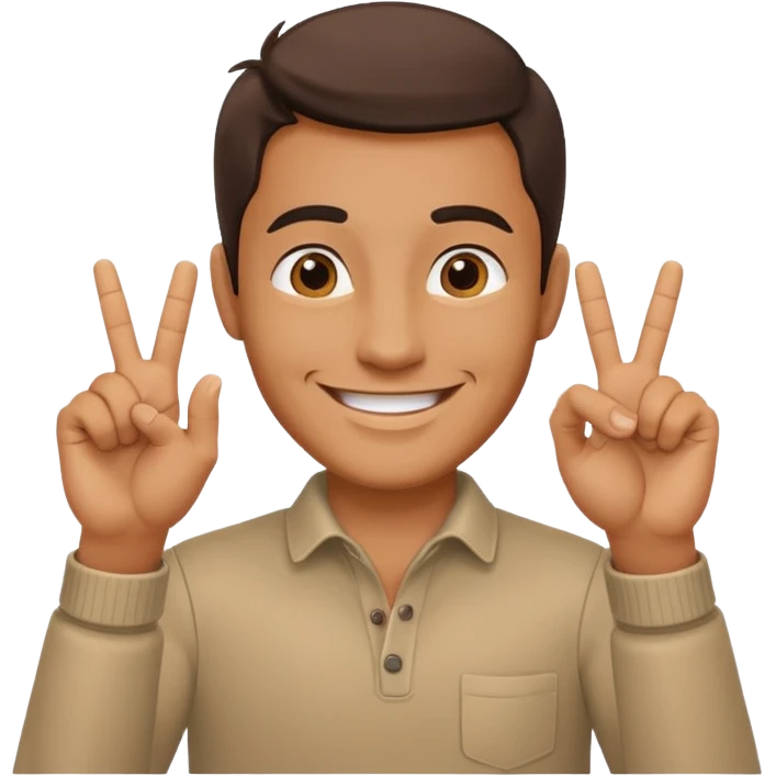 A guy doing the 67 emoji