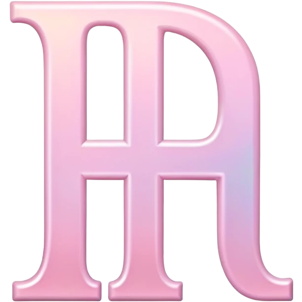 Iridescent pastel pink romantic formal elegant sophisticated Font setting icon with letter H emoji