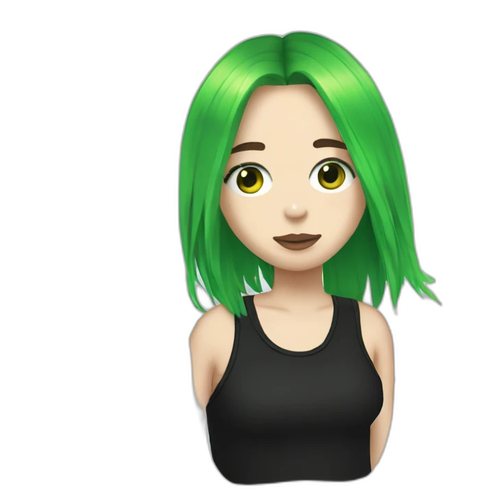 billie eilish, green and black hair emoji