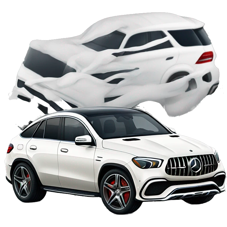 White Mercedes Benz GLE 63 Sports Couple  emoji