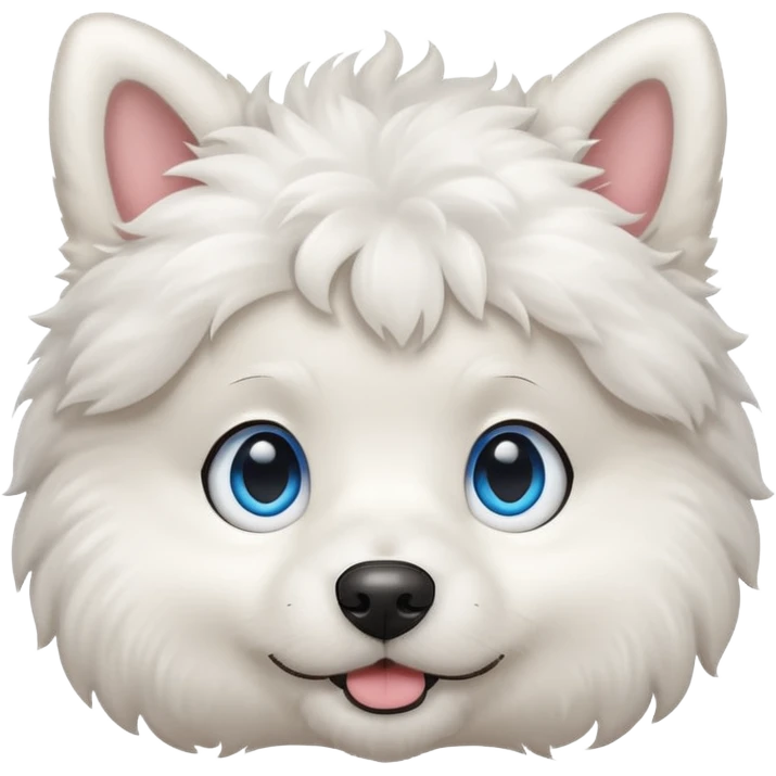 big blue eyed white dog emoji