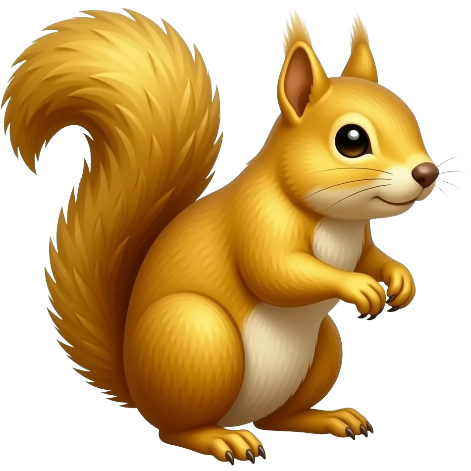 gilded statue standing Glaucomys sabrinus emoji