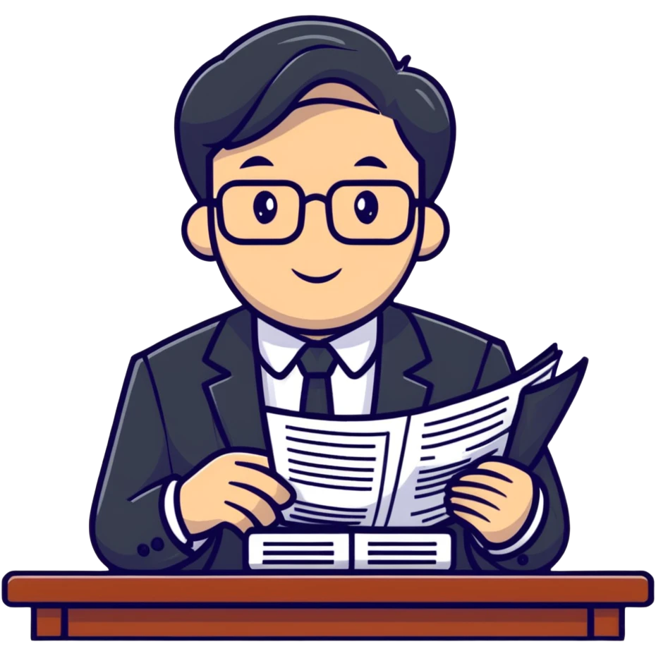 professional male accountant working with financial documents emoji