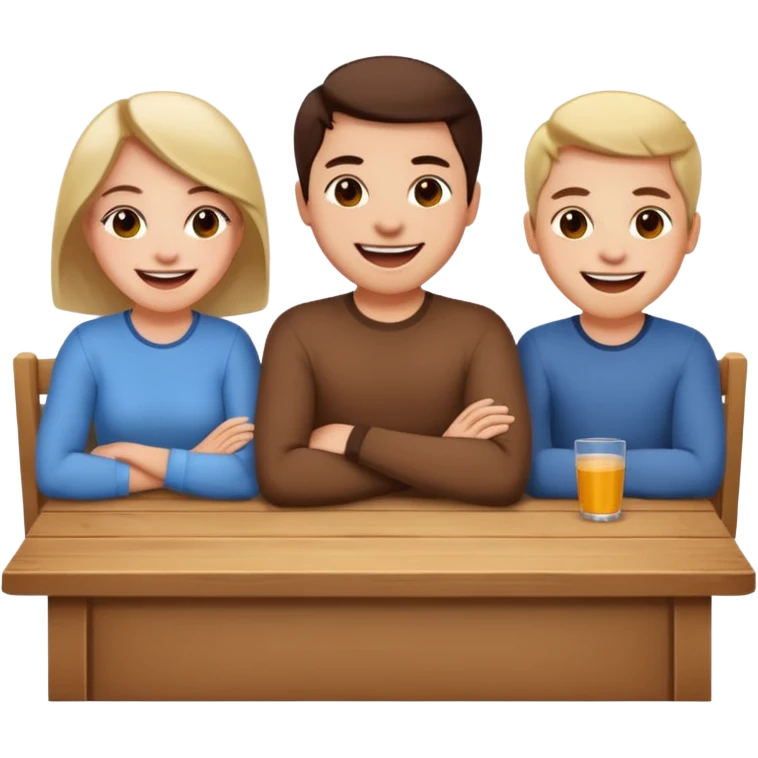 3 people sitting behind a table emoji
