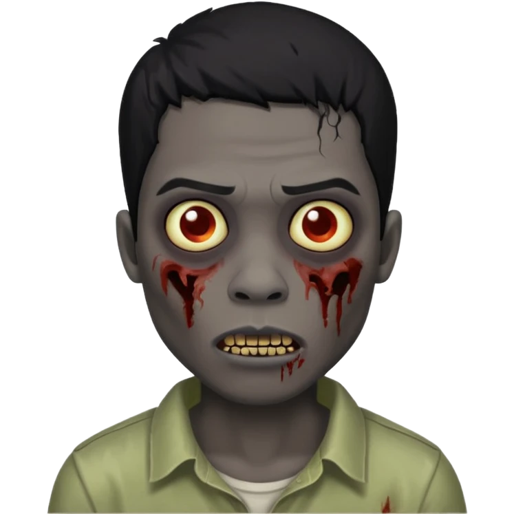 black guy black hair zombie guy black background emoji