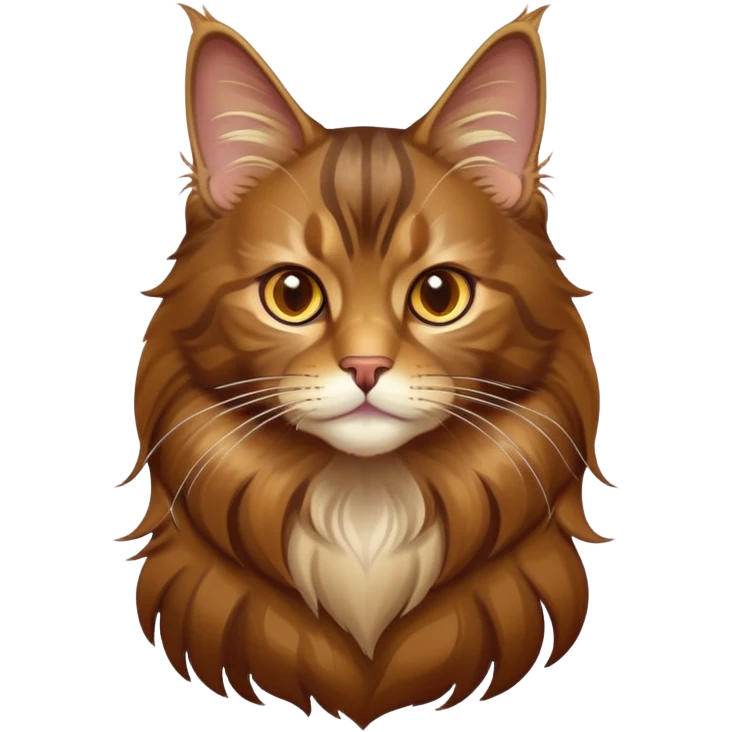 cinematic-brown-maine-coon-cat-portrait-emoji,-elegant-and-alert,-sleek-brown-and-gold-tones-with-hints-of-deep-auburn,-simplified-yet-sharp-features,-highly-detailed,-glowing-with-a-warm,-confident-glow,-high-shine emoji