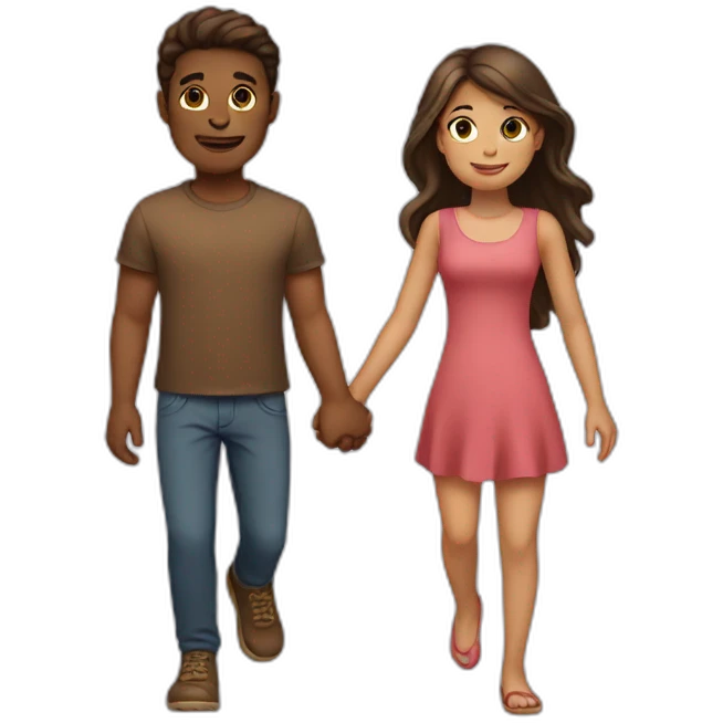 guy and girl holding hands emoji