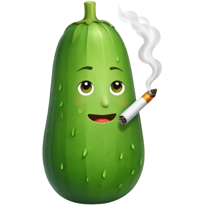 cool cucumber smoking a cig emoji
