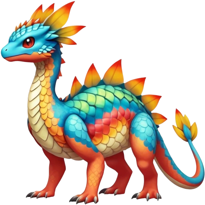 cool exotic fantasy-creature-Fakémon-Pokémon, full body, with markings emoji