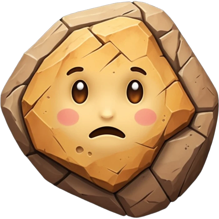 make a brown rock  emoji