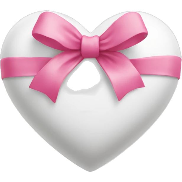 White heart with pink bow emoji