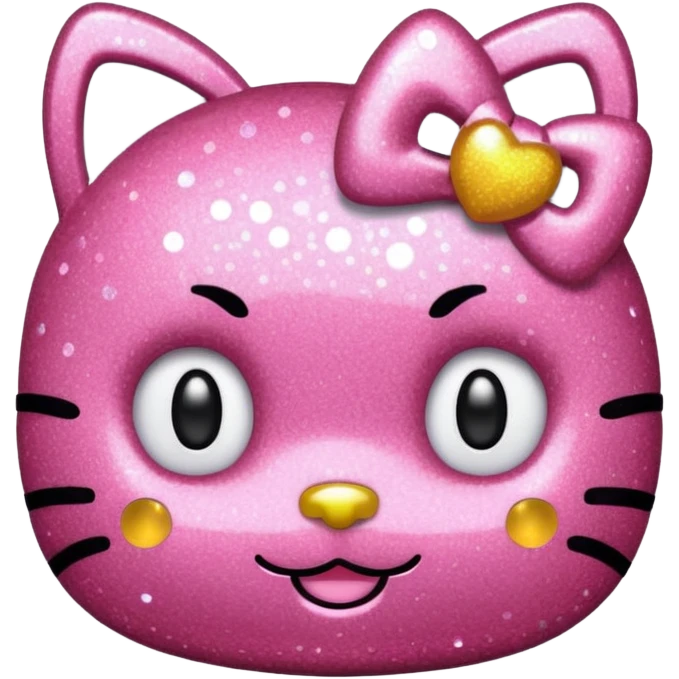 Glittery hello Kitty head emoji