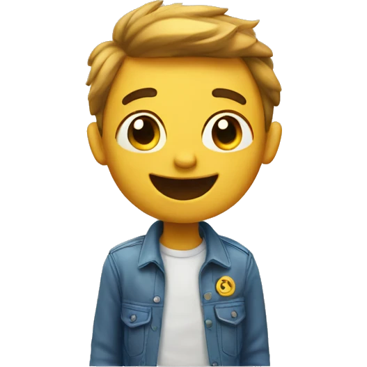 an emoji going to happy town emoji