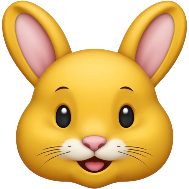 emoji d'une tête de lapin jaune et noire qui dit bonjour emoji