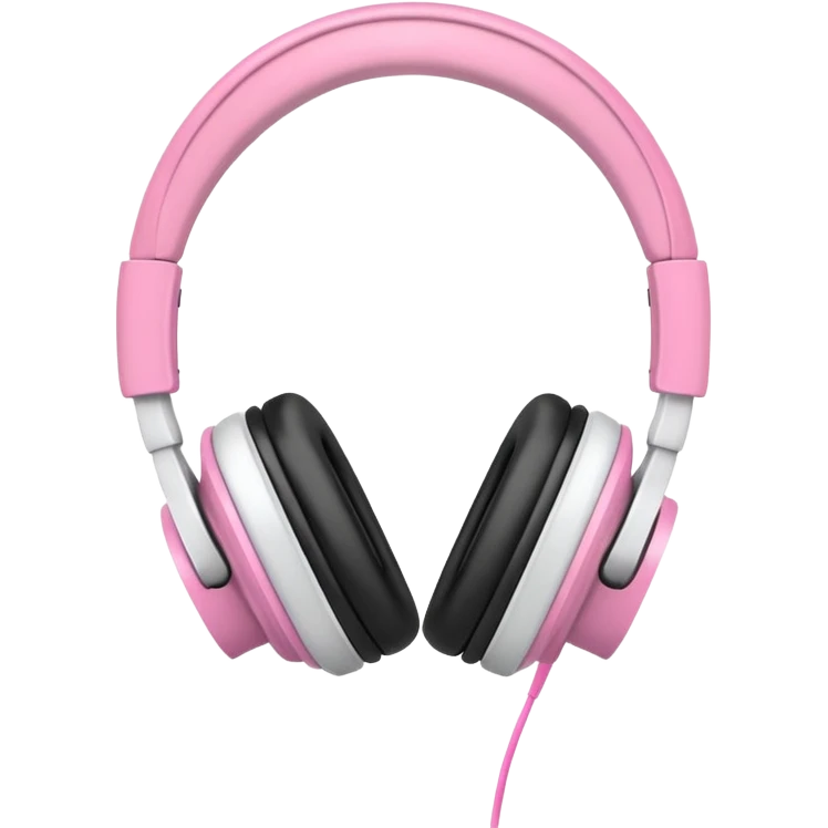 White headphones with pink bows emoji