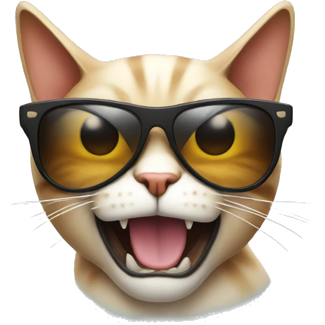 Angry cat with sunglasses  emoji