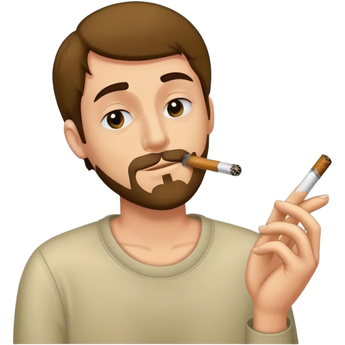 Man smoking a blunt and really high emoji