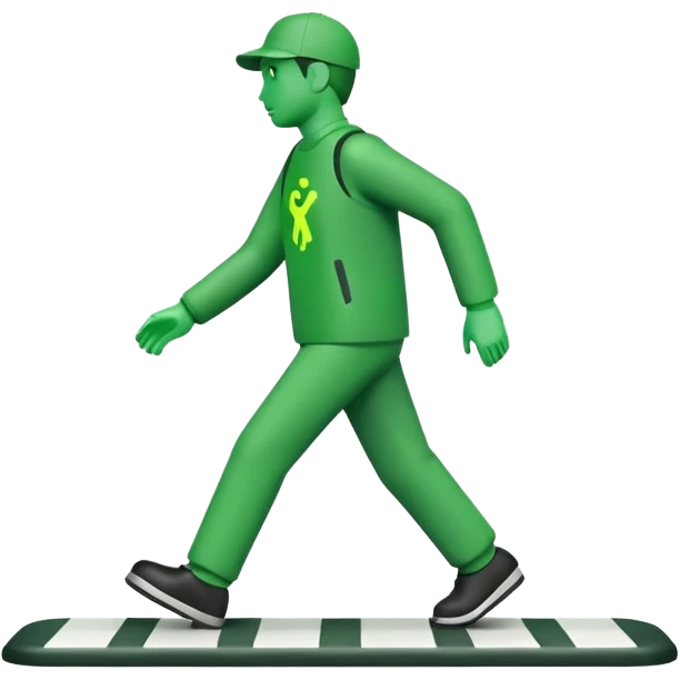 Crosswalk Light icon , Green walking man. emoji