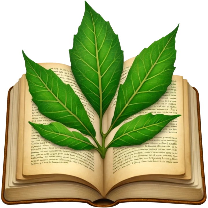 open textbook with a leaf inside emoji
