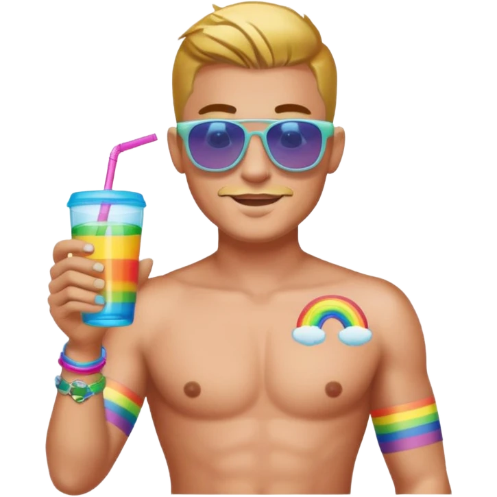 drink holders with sunglasses tattoto gay emoji