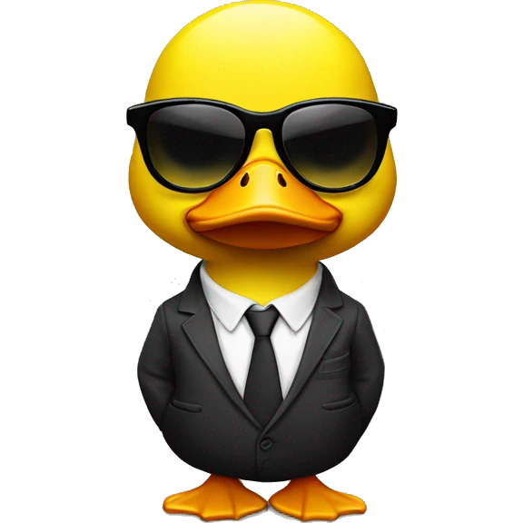gangsta yellow duck with tough glasses emoji