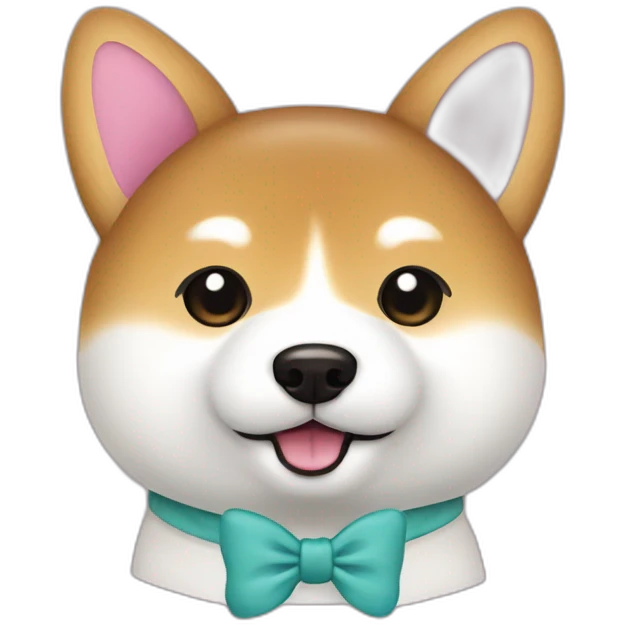Shiba inu hello kitty style with the bow emoji