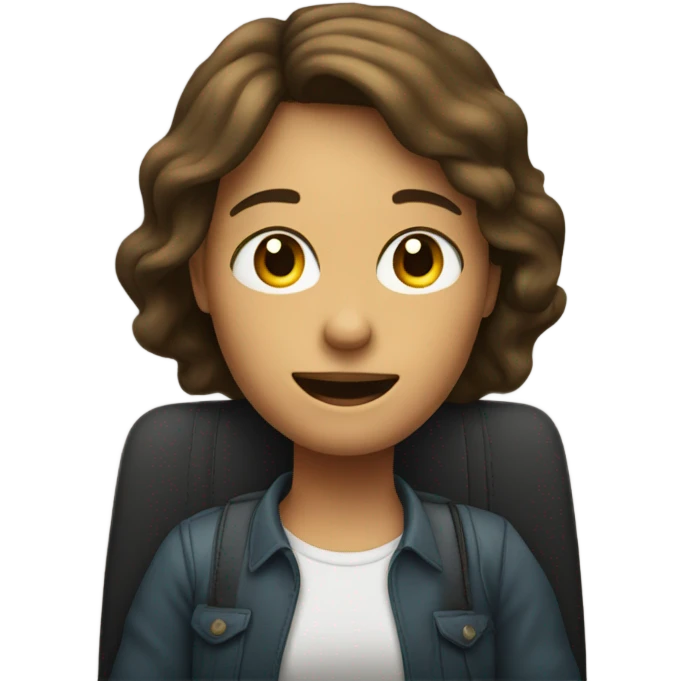 a girl driving and on the passenger seat a man  emoji