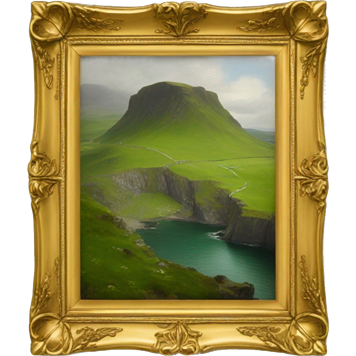 a painting of Ireland in a gold frame  emoji