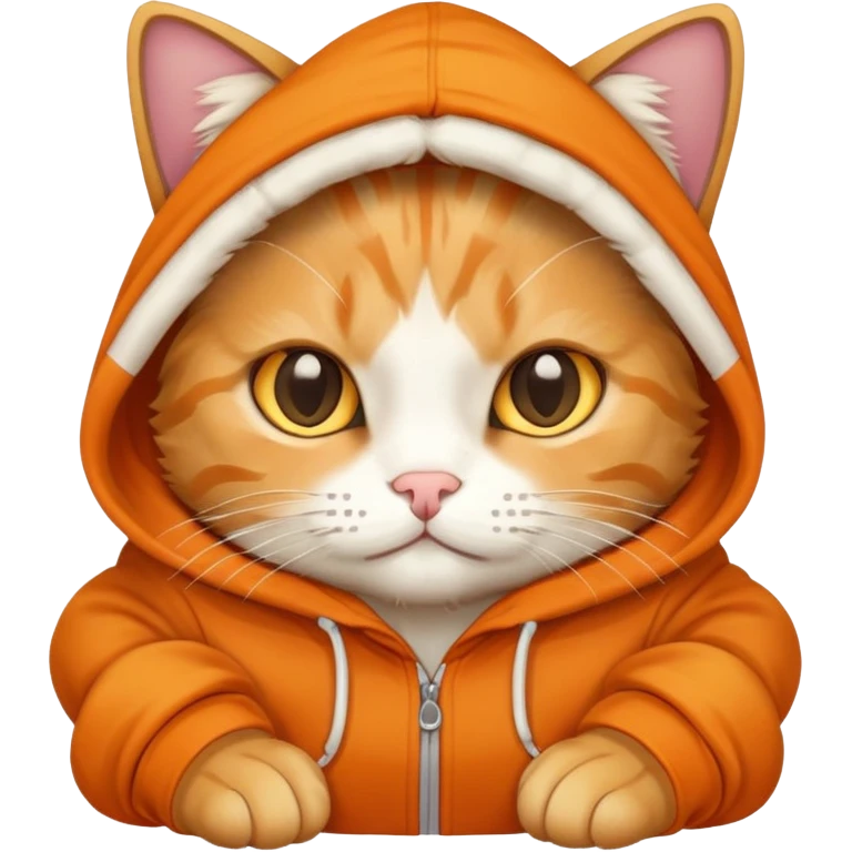 Cat wearing the hoodie emoji