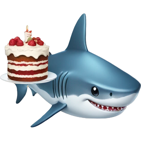 Shark with a cake  emoji
