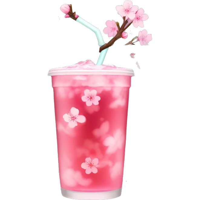 Cherry blossom ice tea emoji