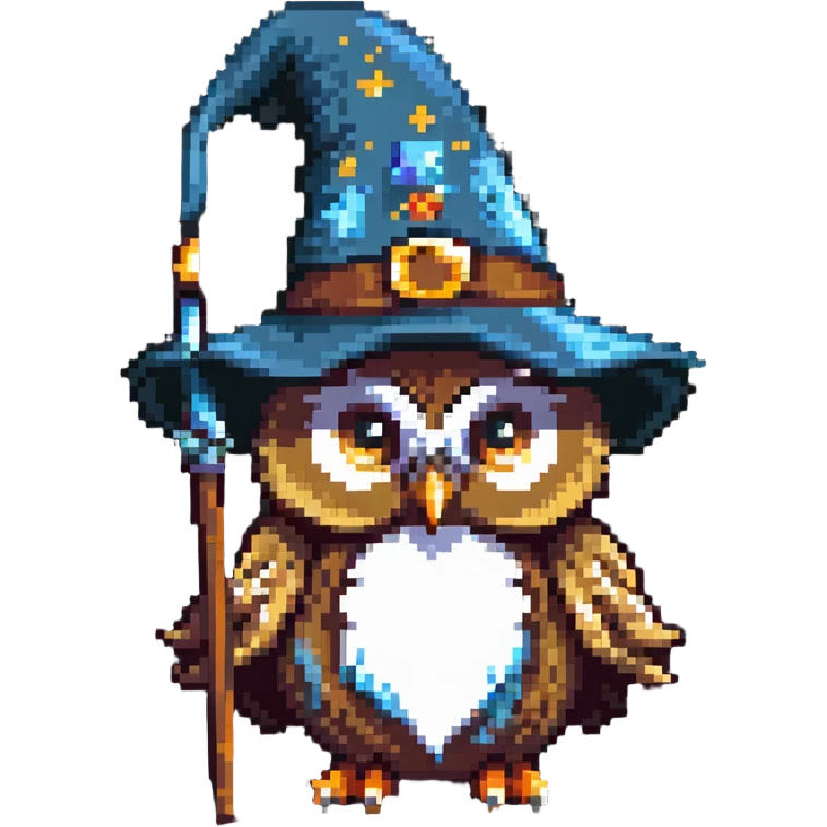 owl wearing a wizard hat emoji