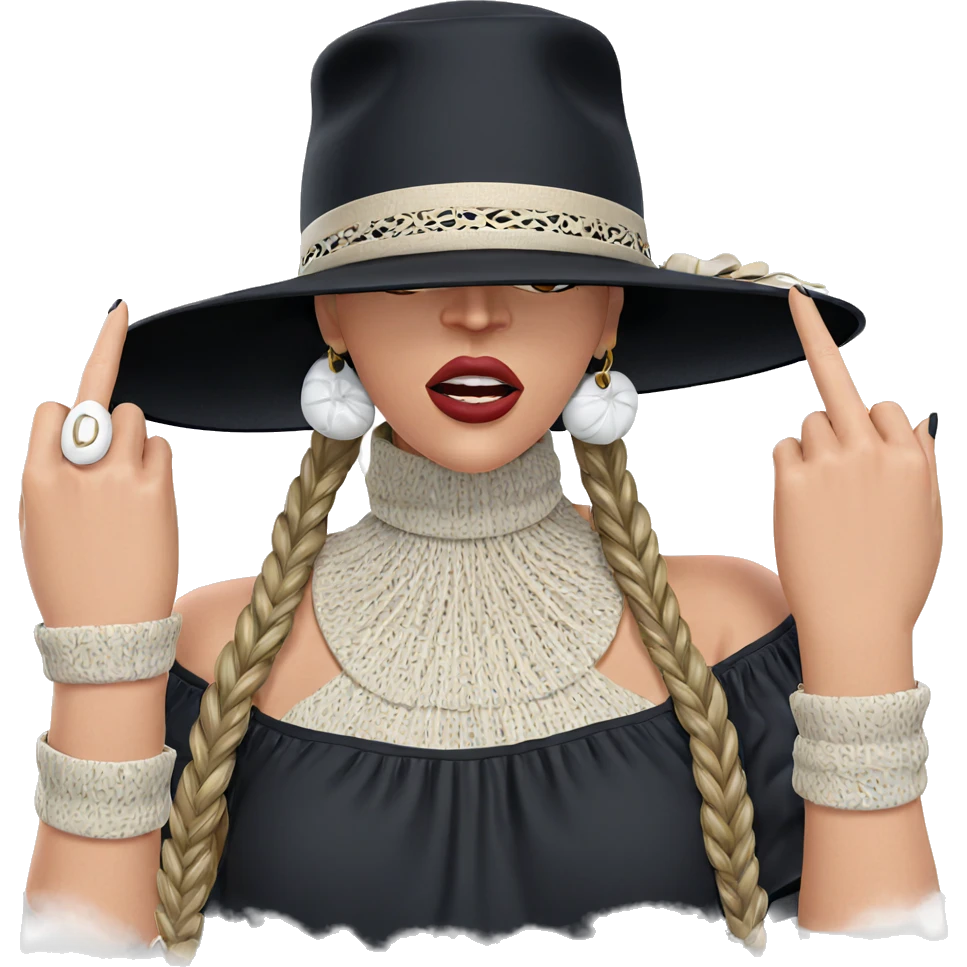 girl in hat and dress emoji
