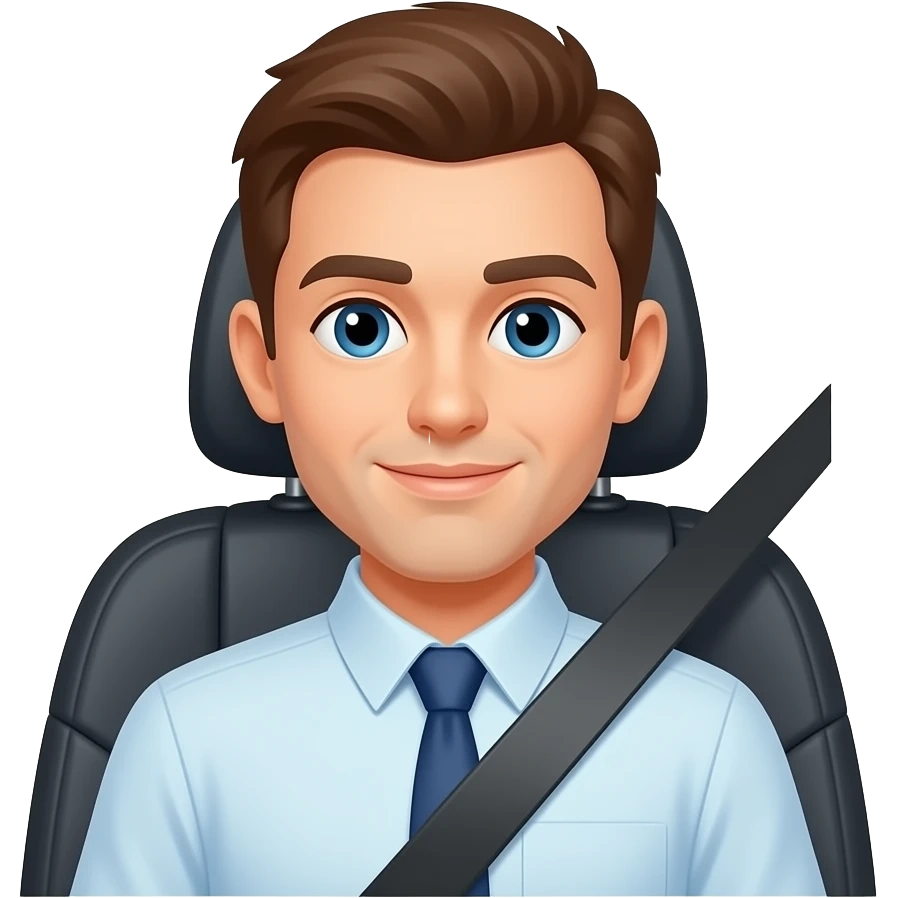 wearing a seatbelt in a car emoji