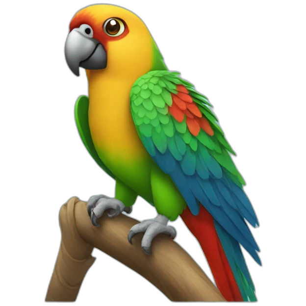 Parrot sitting on the shoulder emoji
