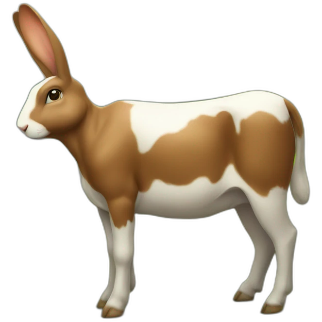 Lapin sur une vache emoji