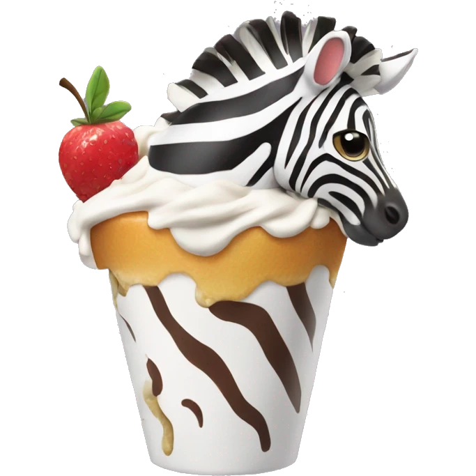 zebra eating a sundae emoji